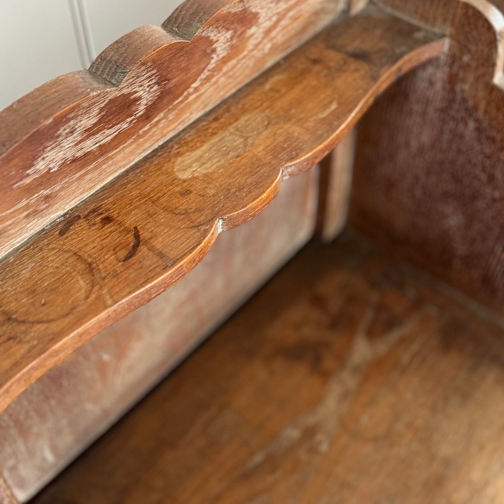 Vintage French Oak Washed Weathered Bedsides Pair