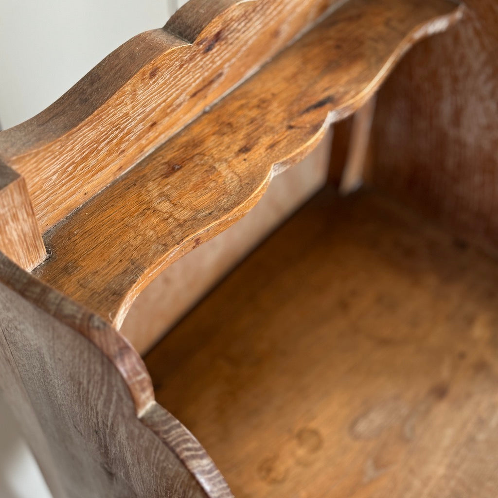 Vintage French Oak Washed Weathered Bedsides Pair