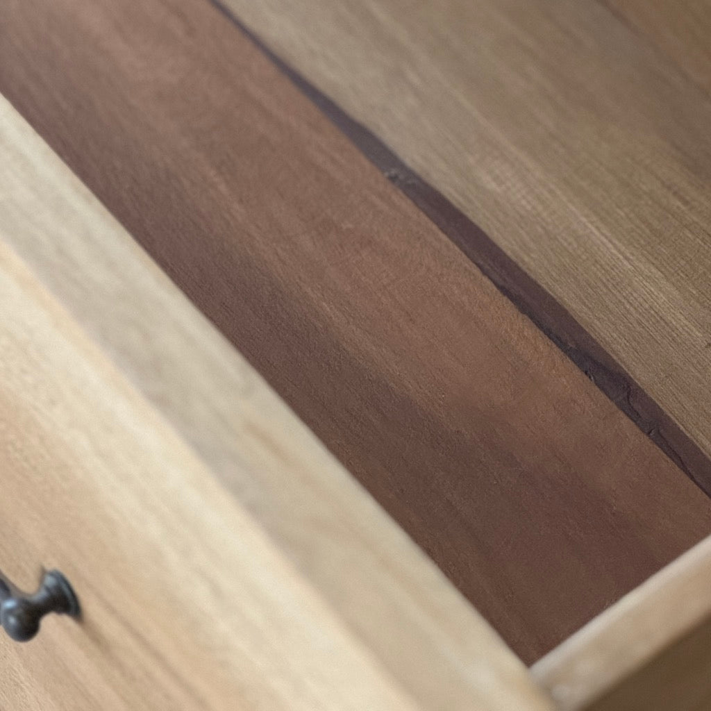 Bleached Mahogany Stained 2 Drawer Bombe Chest