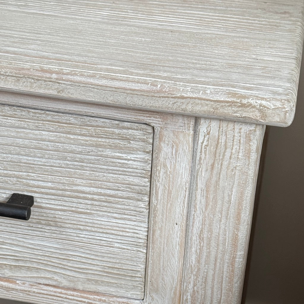 Whitewashed Bedsides Tables Nightstands Pair