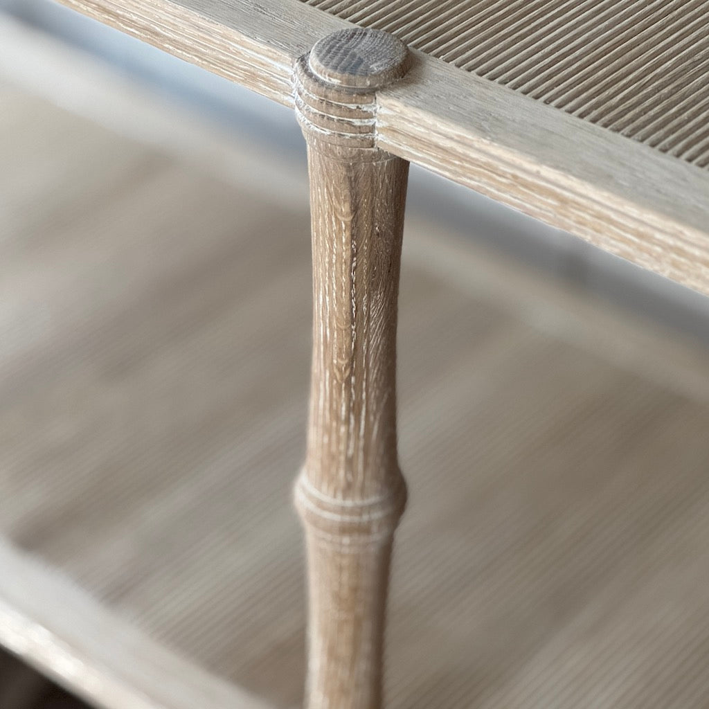 Oak 3 Tier Console Table