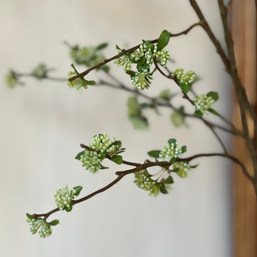 Faux Tall Green Skimmia Spray