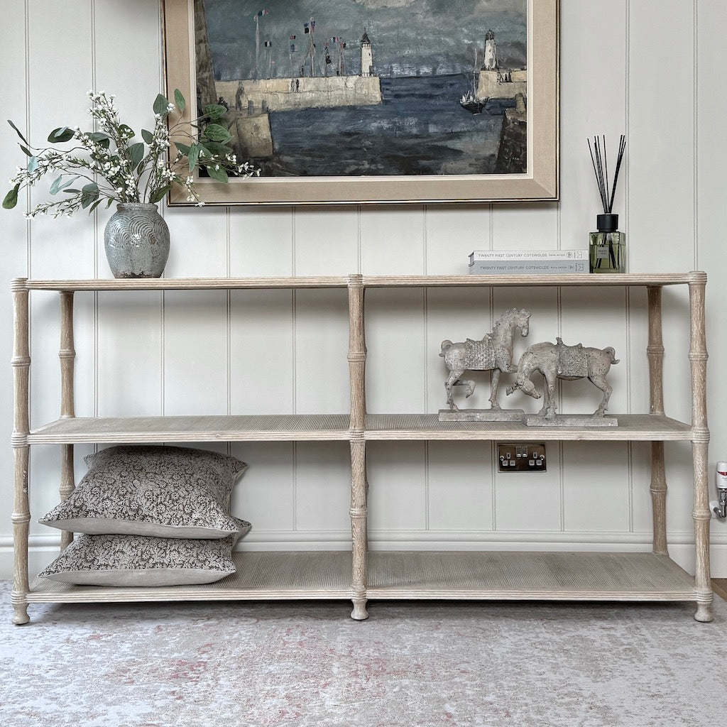 Oak 3 Tier Console Table