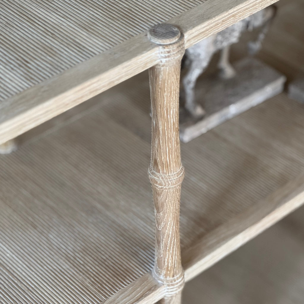 Oak 3 Tier Console Table