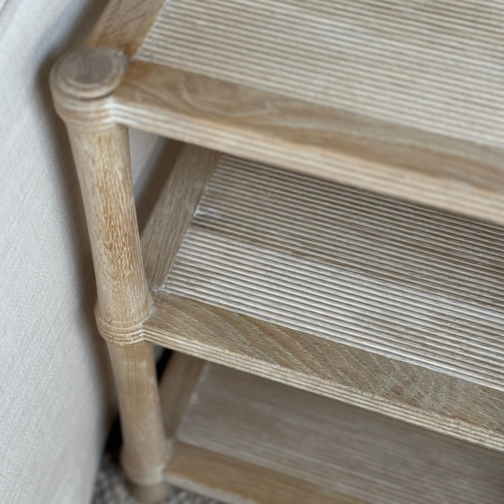 Oak 3 Tier End Table