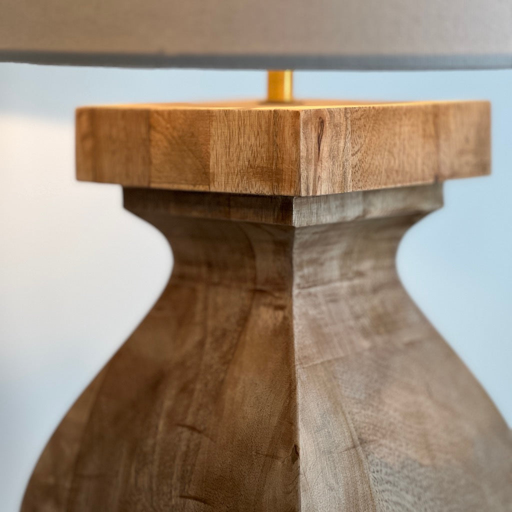 Aspen Medium Chunky Solid Wood Table Lamp 