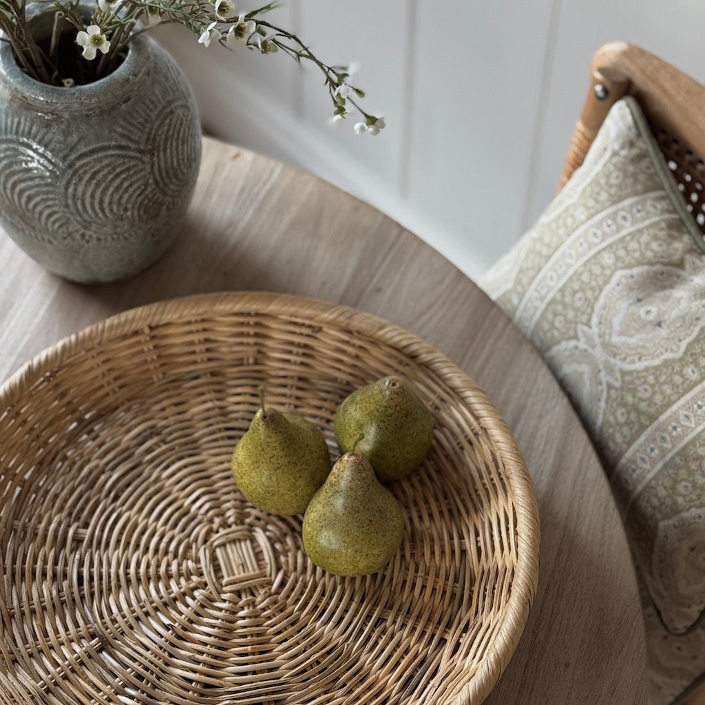 Natural Rattan Round Tray