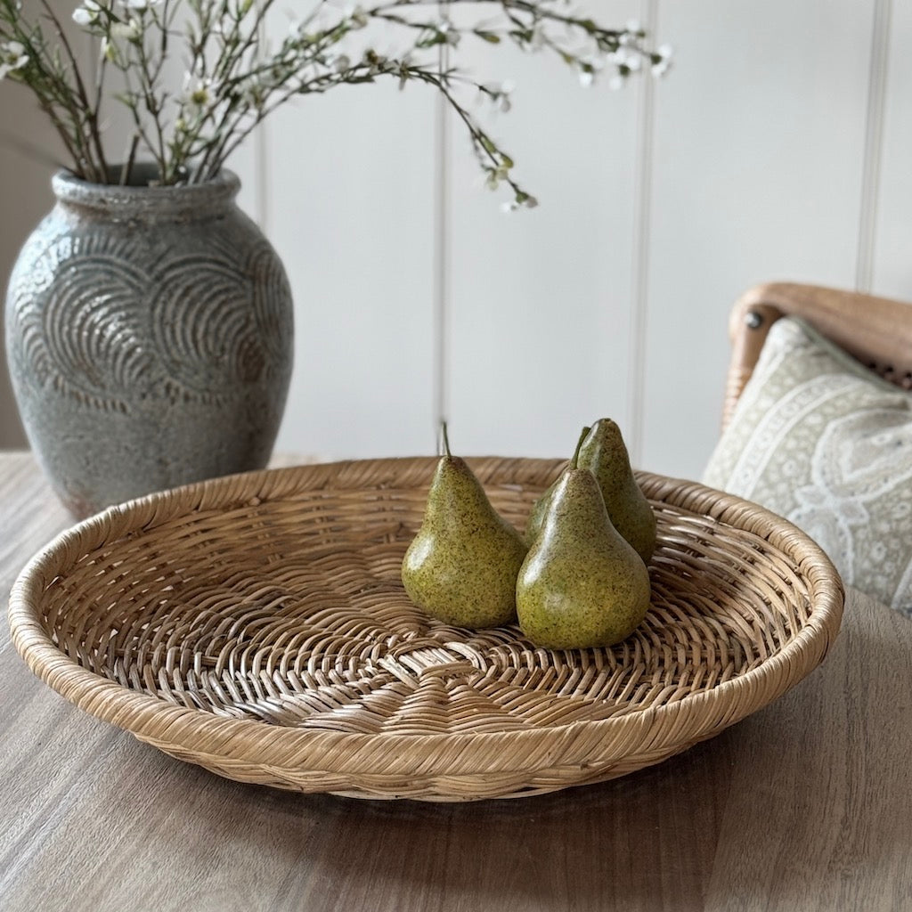 Natural Rattan Round Tray