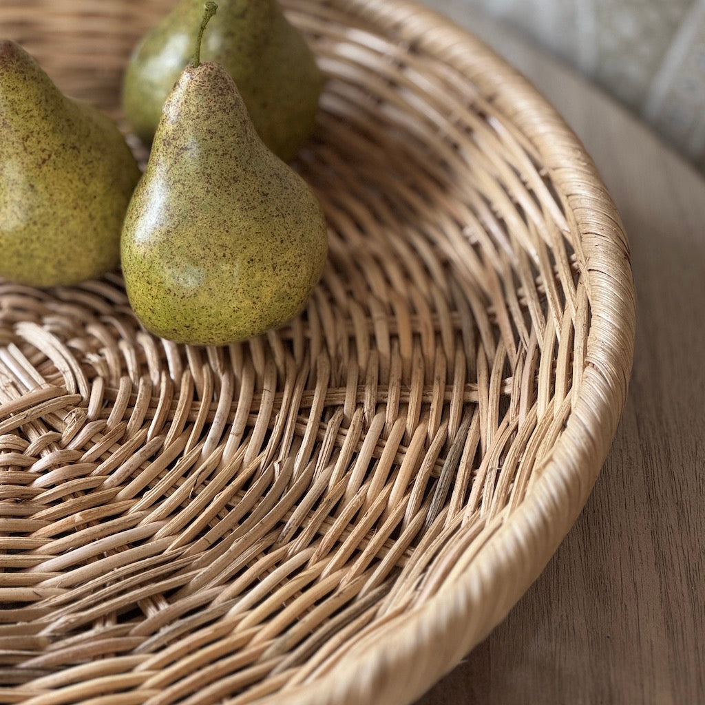 Natural Rattan Round Tray