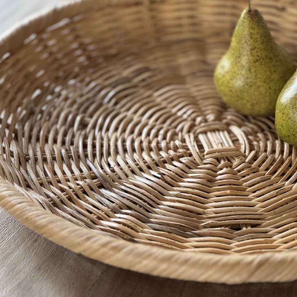 Natural Rattan Round Tray