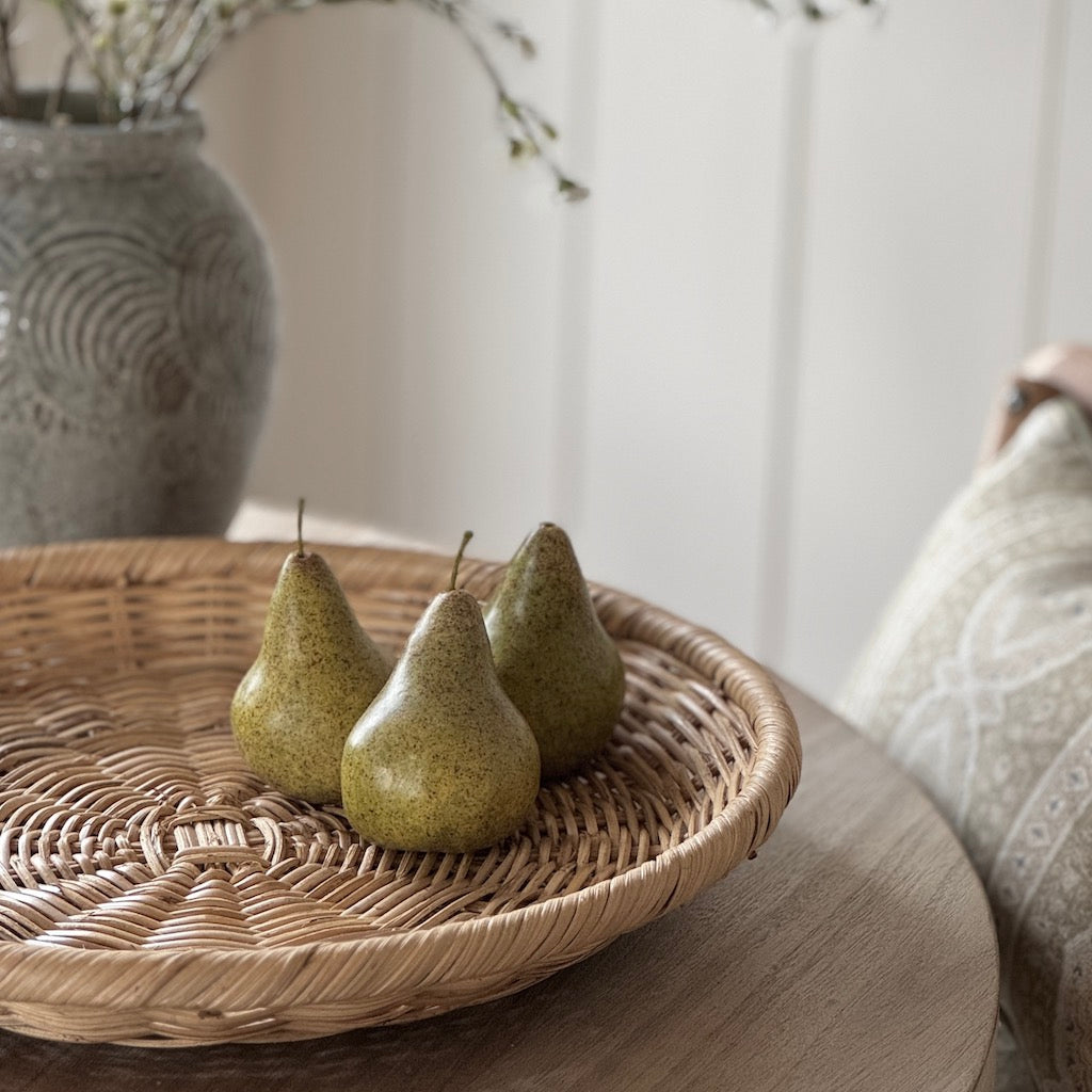 Natural Rattan Round Tray