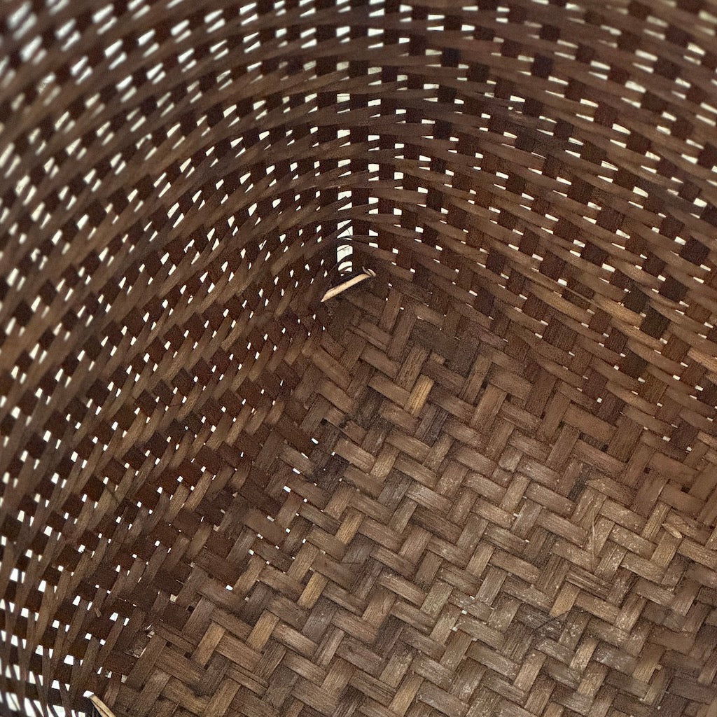 Woven Platted Rattan Basket With Lid