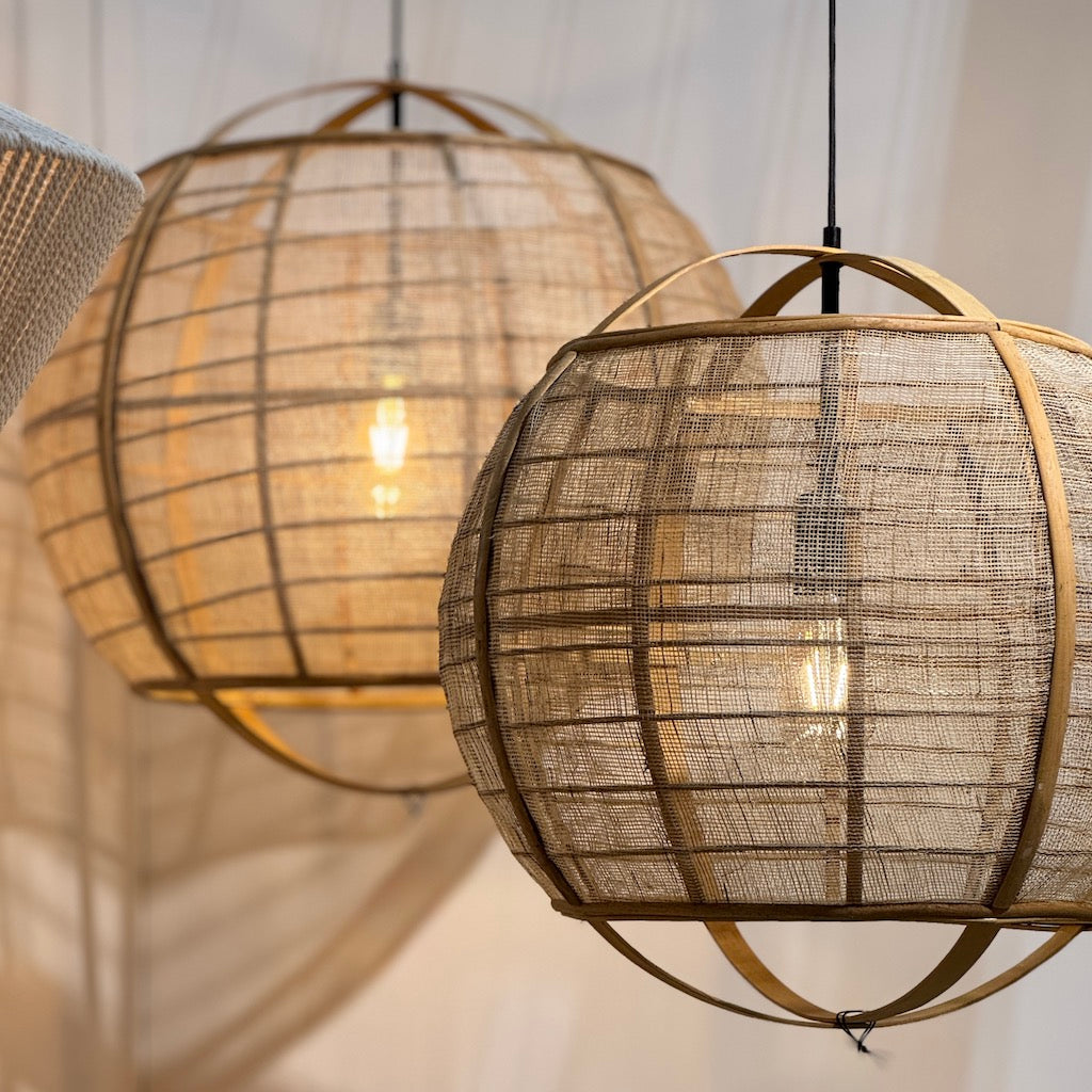 Bamboo Sphere Hanging Lamp