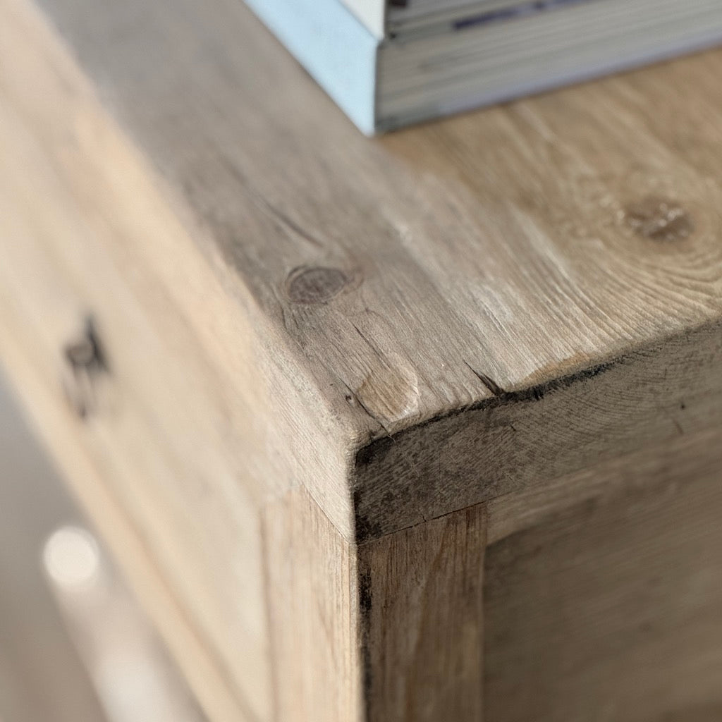 Three Drawer Console And Potboard Shelf