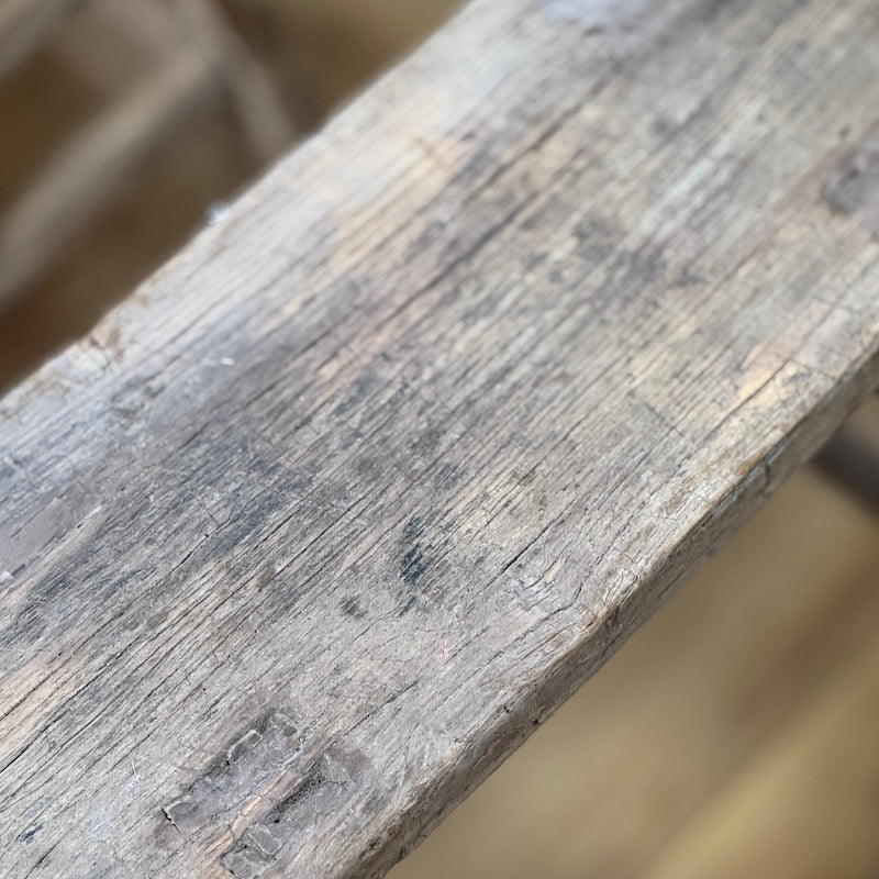 Vintage Reclaimed Wood Stool Side Table