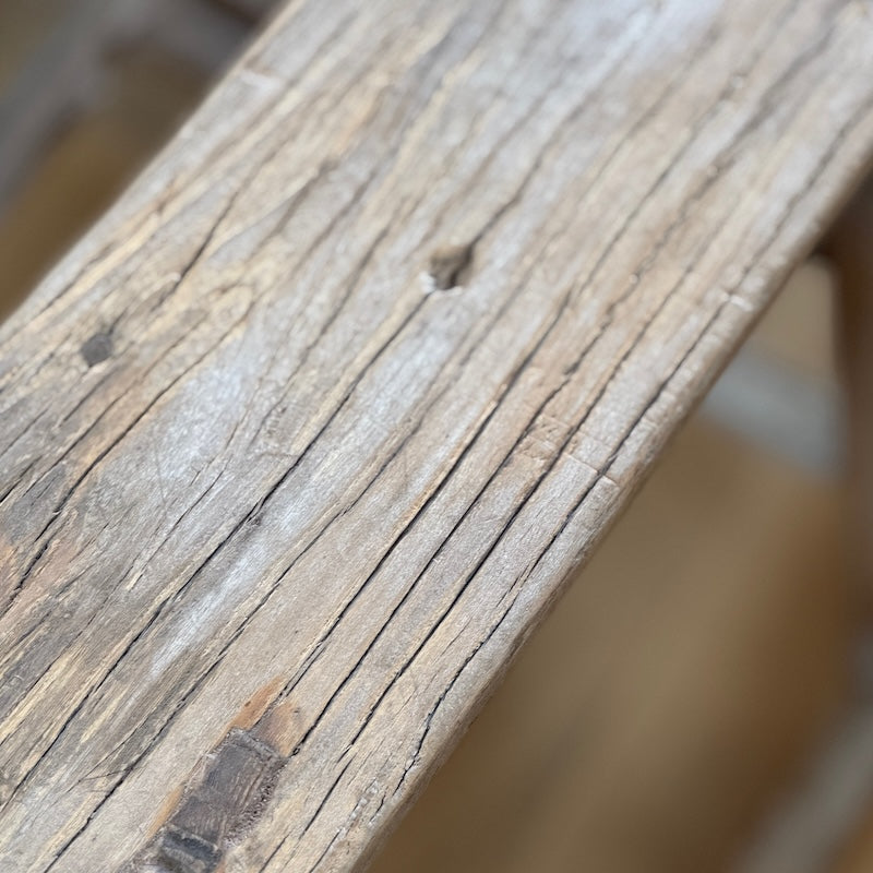 Vintage Reclaimed Wood Stool Side Table