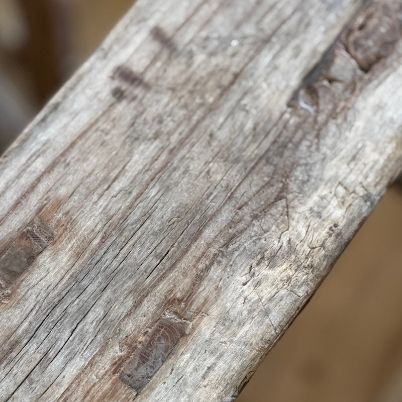 Vintage Reclaimed Wood Stool Side Table