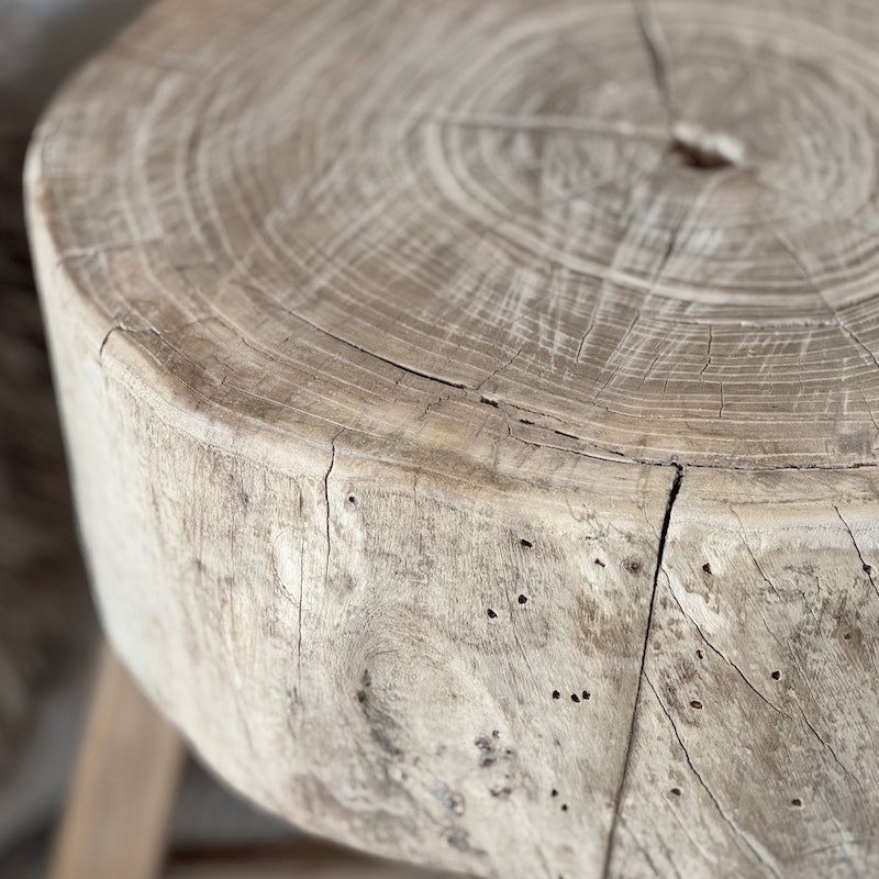 Vintage Reclaimed Tree Trunk Stool